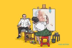 Viral Lukisan Wajah Jokowi Mirip Pak Harto, Pelukisnya Ternyata dari Salatiga Hlo