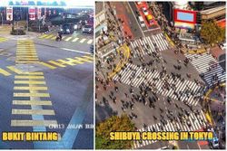 Wow! Bukit Bintang Kuala Lumpur Mirip Shibuya Crossing Tokyo, Begini Komentar Warganet