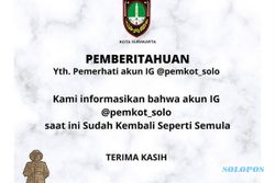 17 Jam Dikuasai Hacker, Instagram Pemkot Solo Tambah 1.900 Follower