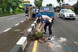 Puluhan Pot di Median Jalan Solo-Jogja Rusak, Ini Foto-Fotonya