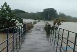 Hujan Sejak Pagi, 2 Jembatan di Eromoko Wonogiri Terendam Air Sungai