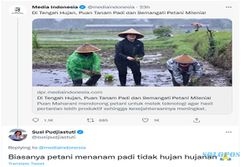 Puan Tanam Padi saat Hujan, Susi Pudjiastuti Beri Komentar Begini