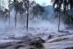 Banjir Lahar Hujan Gunung Semeru Terjang Permukiman Warga