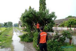 2 Desa di Sukoharjo Dilanda Hujan Angin, 1 Rumah Warga Rusak