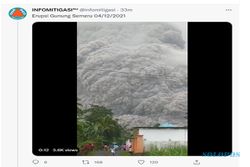 Gunung Semeru Erupsi, BPBD Siapkan Evakuasi Warga