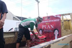 PDIP Sragen Salurkan Beras 10.000 Karung Bergambar Puan Maharani