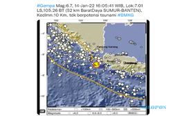 33 Gempa Susulan Terjadi Pascagempa Banten, Terbesar M 5,7