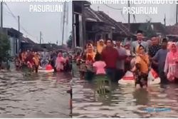 Banjir Menerjang, Resepsi Pernikahan di Pasuruan Jalan Terus