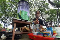 Keren! Kampanye Kebersihan, Puluhan Pelajar Madiun Lukis Tong Sampah