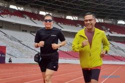 Jaga Kebugaran, Saleh Husin Lari 10 Kilometer di Stadion GBK Senayan