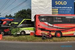 Bus yang Laka di Tol Kebakkramat Bawa Rombongan SMPN 1 Kepanjen Malang