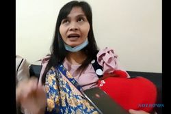 Sambil Gendong Bayi, Korban Arisan Online Ikut Datangi Polresta Solo