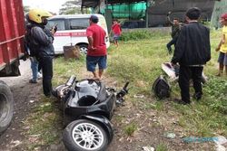 Tabrak Truk Terparkir di Jl. Solo-Jogja, Pengendara Vespa Matik Terluka