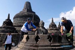 Peringatan Hari Purbakala, Karyawan BKB Aksi Reresik Candi Borobudur