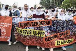 Buruh Unjuk Rasa di Depan Gedung DPR Jakarta, Sampaikan Tuntutan Ini