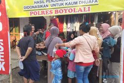 Bhabinkamtibmas di Boyolali Gelar Bazar Baju Bekas, Harga Rp10.000 per Potong