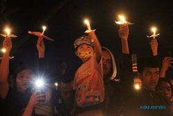 Aksi 1.000 Lilin Suporter di Klaten untuk Korban Tragedi Kanjuruhan