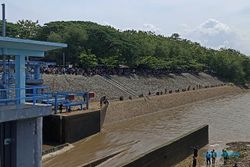 Dam Colo Nguter Sukoharjo Ditutup, Ratusan Warga Ramai-Ramai Cari Ikan
