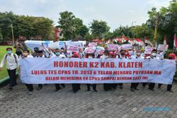 Honorer K2 Lulus Tes 2013 Gelar Aksi di Pemkab Klaten, Tuntut Diangkat PNS