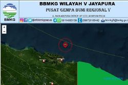 Gempa 5,2 M Guncang Jayapura Tak Berpotensi Tsunami