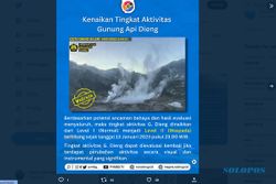 Status Gunung Dieng Naik Jadi Waspada, Awas Gas Beracun & Erupsi Freatik