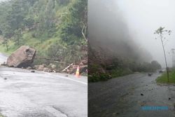 Ekskavator Tak Berkutik, Batu di Jalan Tawangmangu-Sarangan Belum Bisa Dipindah