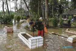 Sungai Citanduy di Ciamis Meluap, Makam dan Persawahan Terendam Banjir