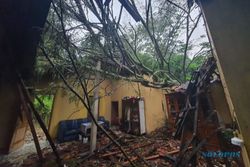 Hujan dan Angin Kencang Terjang Sambirejo Sragen, Rumah Warga Tertimpa Pohon