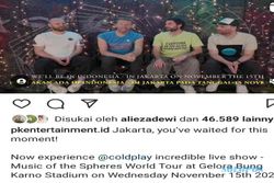 Viral Bocoran Harga Tiket Konser Coldplay di Jakarta, Perkiraan Mulai Rp800.000
