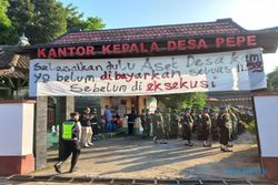 Tiba di Lokasi, Tim Eksekusi Lahan Tol di Pepe Klaten Disambut Spanduk Protes