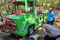 Kereta Kelinci Terguling di Bayat Klaten, 4 Penumpang Dirawat di RS