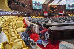 Persiapan Gedung Parlemen Jelang Sidang Tahunan MPR dan Pidato Presiden