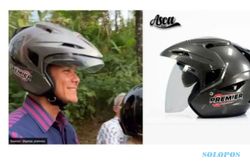 Ini Helm yang Dipakai Ganjar Blusukan di Banjarnegara, Harganya Rp200 Ribuan