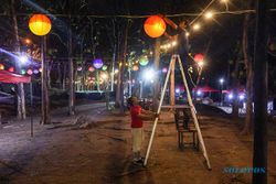 Keren! Warna-warni Lampion Hiasi Taman Sekartaji Solo, Jadi Wisata Alternatif