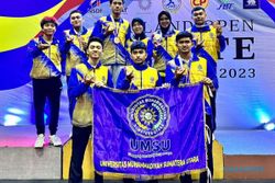 Mantap! Mahasiswa UMSU Sabet Empat Medali Karate Thailand Open 2023