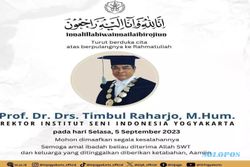 Innalillahi, Rektor ISI Yogyakarta Timbul Raharjo Tutup Usia