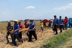 Warga Gondang Sragen Meninggal di Sawah, Masih Gendong Mesin Potong Rumput
