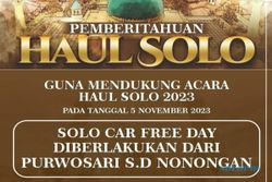 Catat! 5 November 2023 CFD Solo dari Purwosari hingga Simpang Nonongan