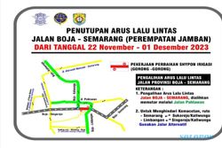 Catat! Jl Boja-Semarang Ditutup 22 November-1 Desember, Ini Jalur Alternatifnya