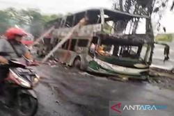 Bus Double Decker Ludes Terbakar di Pamekasan, Ini Dugaan Penyebabnya