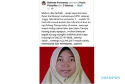 Mahasiswi UPN Veteran Yogyakarta Hilang, Sudah 10 Hari Tak Masuk Kuliah