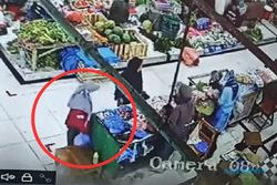 Terekam Kamera CCTV, Seorang Wanita Mengutil Daging Ayam di Pasar Besar Ngawi