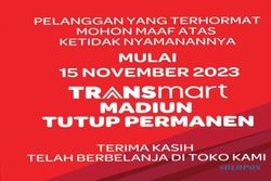 15 Tahun Beroperasi, Transmart Madiun Tutup Permanen 15 November 2023