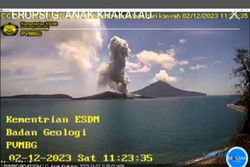 Sabtu, Gunung Anak Krakatau Kembali Erupsi Dua Kali
