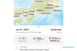 Dampak Gempa Jepang M 7,6 Disusul Tsunami: 6 Jiwa Meninggal, 40 Orang Terluka