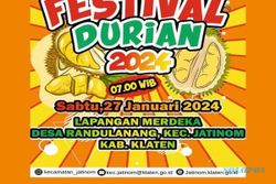 Sikat! Ribuan Durian bakal Dibagikan Gratis di Festival Durian Jatinom Klaten