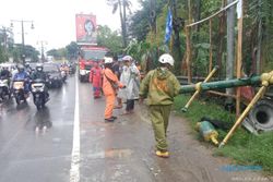 Tiang Lampu di Jalan Solo-Jogja Ceper Klaten Ambruk, Sempat Hambat Lalu Lintas