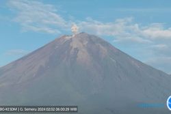 Pagi Ini, Gunung Semeru Muntahkan Abu Vulkanik Mengarah ke Utara
