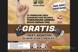 Gratis, Polres Ngawi Sediakan 500 Tiket Nonton Film untuk Pemilih Pemula
