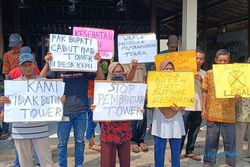 Puluhan Warga 2 RT di Pilang Sragen Demo Tolak Pembangunan Tower BTS